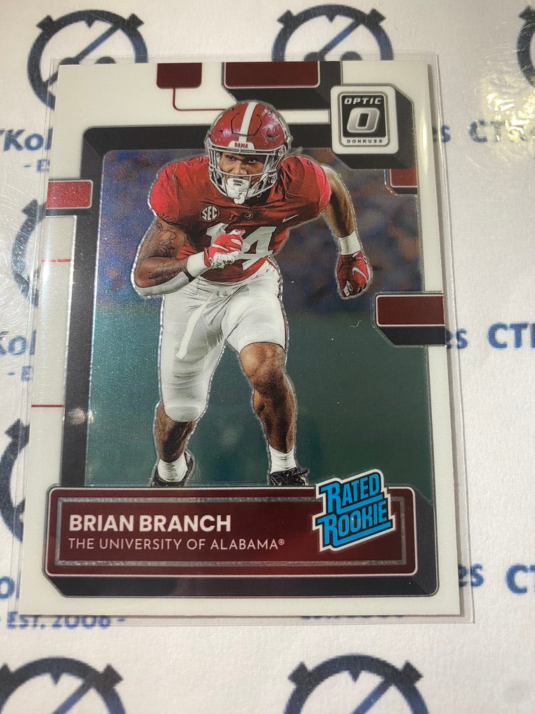 2023 NFL Panini Chronicles Draft Picks Optic Brian Branch Rated Rookie #14 Lions