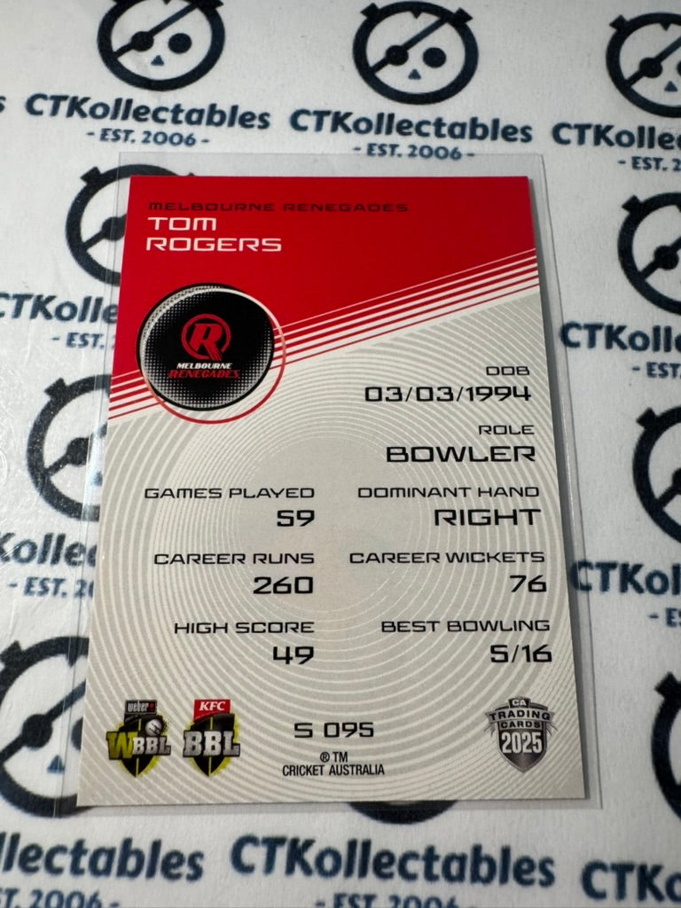 2025/26 CA Cricket Traders Tom Rogers Silver Parallel #S095