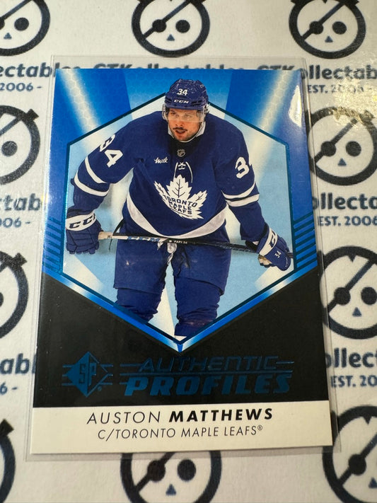 2022-23 NHL SP Hockey Authentic Profiles Auston Matthews Blue Parallel  #AP-17