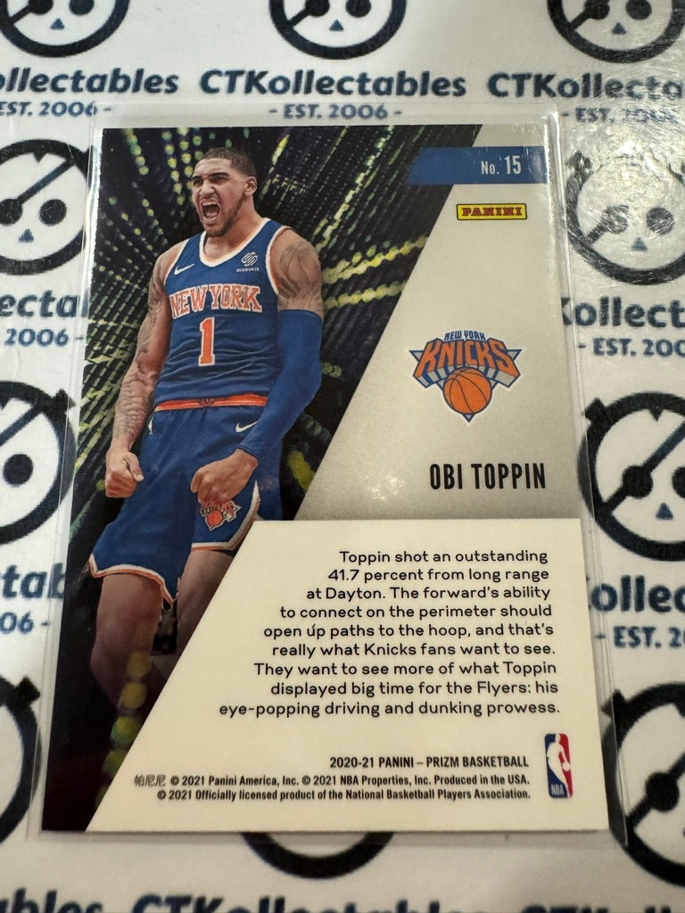 2020-21 NBA Panini Prizm Obi Toppin Instant Impact #15 Knicks