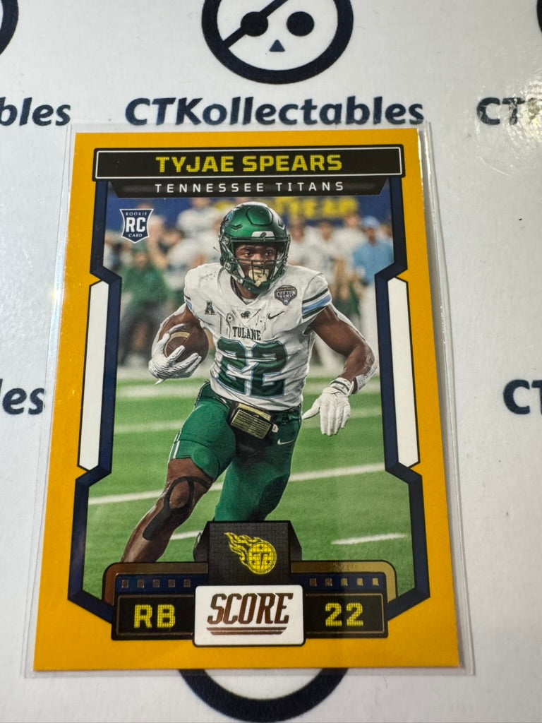 2023 NFL Score Gold #325 Tyjae Spears Tennessee Titans RC