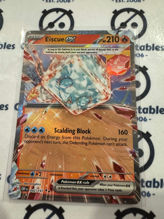 Eiscue EX Double Rare #042/197 2023 Obsidian Flames Pokemon Card