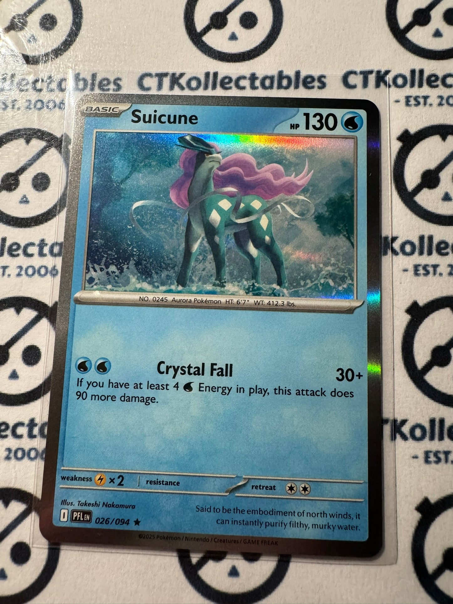 Suicune Holo Rare #026/094 Phantasmal Flames Pokemon