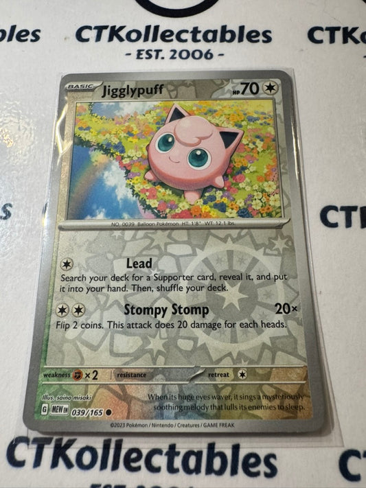 Jigglypuff Reverse Holo #039/165 Scarlet & Violet 151 Pokemon Card