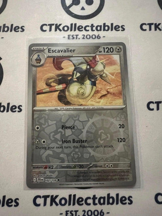 Escavalier Reverse Holo #102/159 Journey Together Pokemon Card TCG