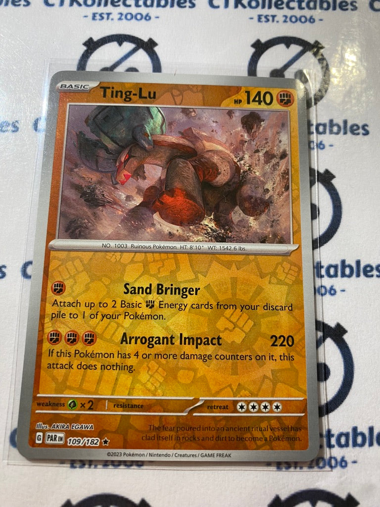 Ting-Lu Reverse Holo #109/182 2023 Scarlet & Violet Paradox Rift Pokémon TCG