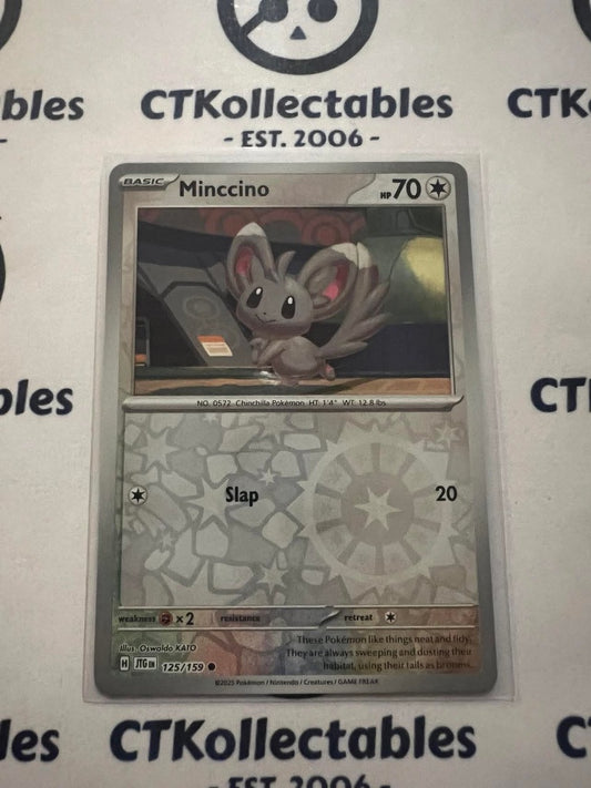 Minccino Reverse Holo #125/159 Journey Together Pokemon Card TCG