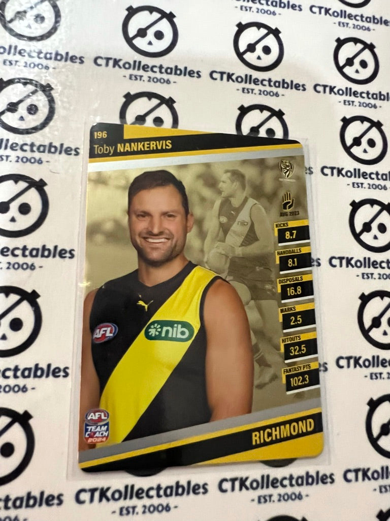 2024 AFL Teamcoach Silver Card #196 Toby Nankervis Tigers