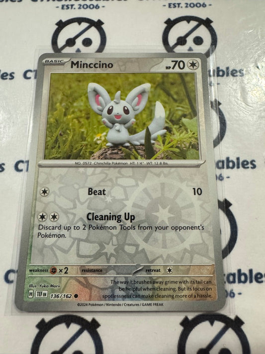 Minccino Reverse Holo Scarlet & Violet Temporal Forces # 136/162 Pokemon