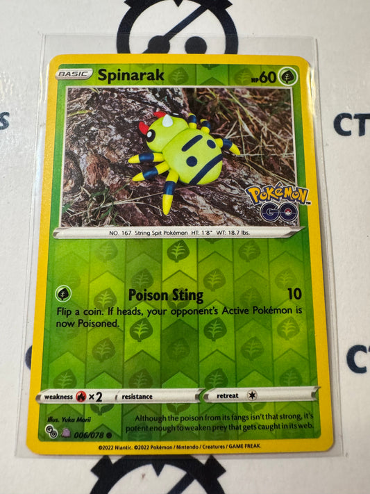 Spinarak DITTO #006/078 Reverse Holo -Pokemon Go ! Pokemon Card