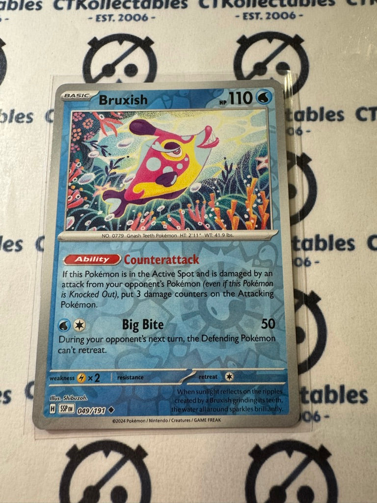 Bruxish Reverse Holo #049/191 Surging Sparks Pokémon TCG 2024