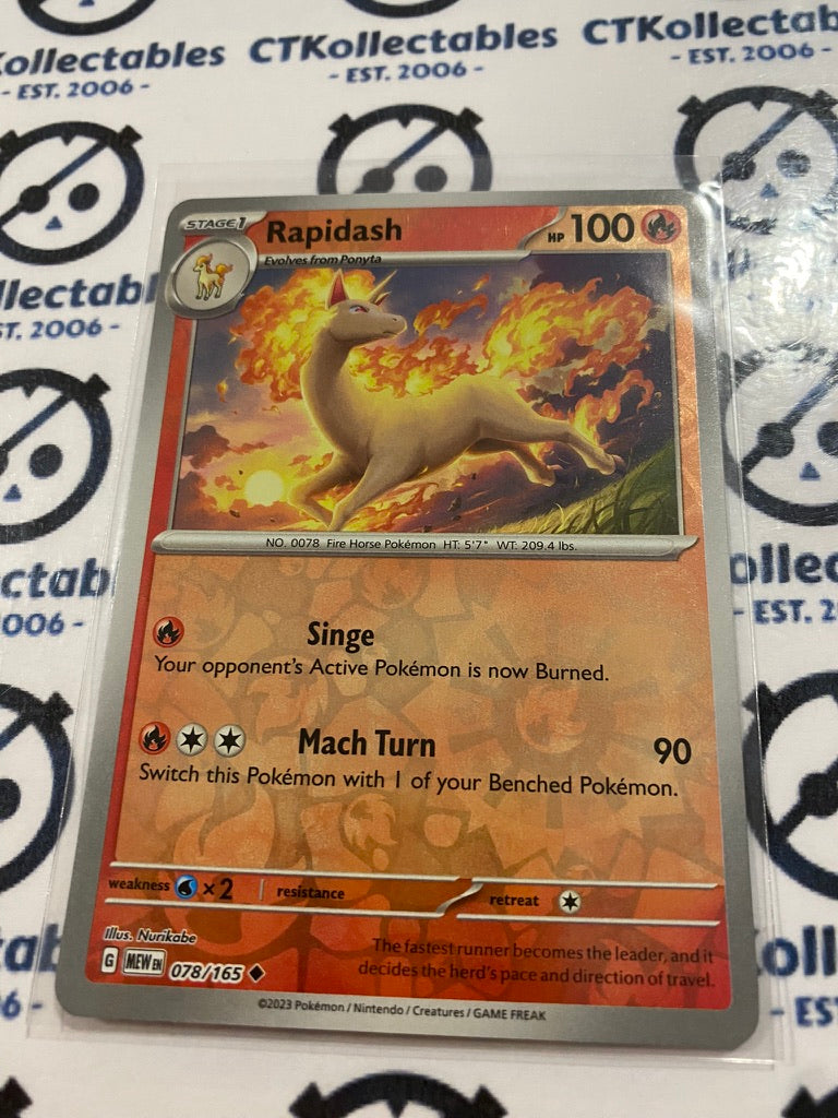 Rapidash Reverse Holo #078/165 Scarlet & Violet 151 Pokemon Card