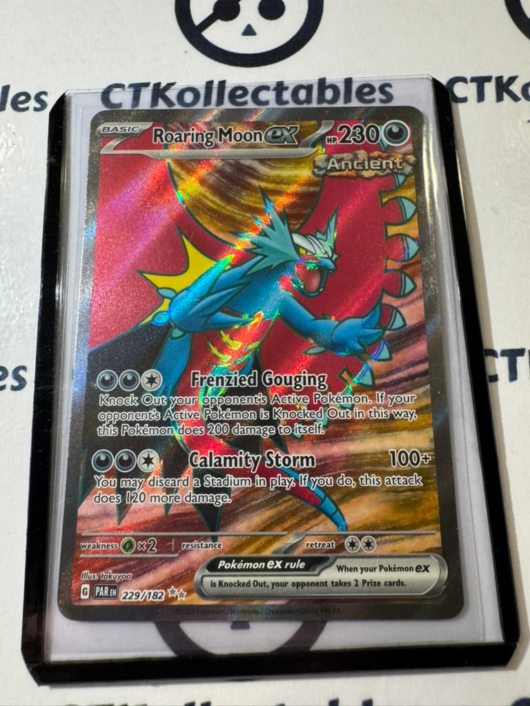 Roaring Moon Ex Full Art Double Rare #229/182 2023 Paradox Rift Pokémon TCG