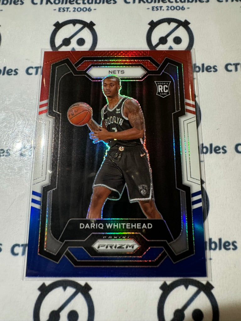 2023-24 NBA Panini Prizm Dariq Whitehead rookie Red White Blue Prizm #175 Nets