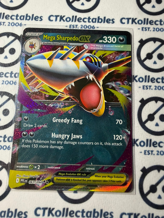 Mega Sharpedo EX Double Rare #061/094 Phantasmal Flames Pokemon