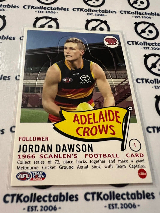 2024 AFL Teamcoach Scanlens Die-Cut Jordan Dawson #1 Crows