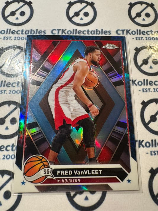 2023-24 NBA Topps Chrome Fred VanVleet Blue Basketball Refractor #126 Houston