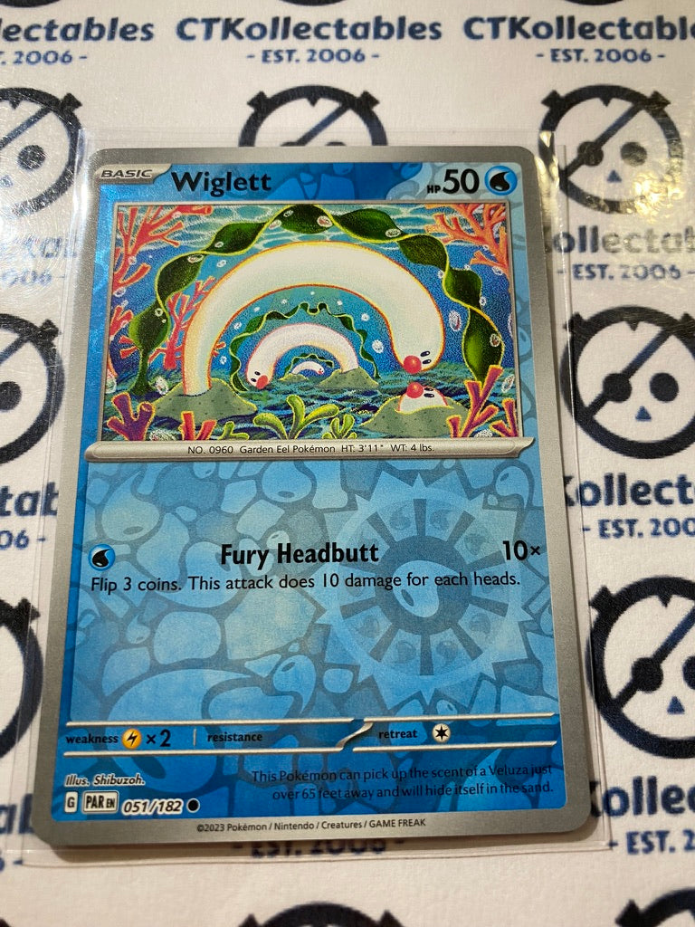 Wiglett Reverse Holo #051/182 2023 Scarlet & Violet Paradox Rift Pokémon TCG