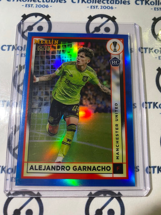 2022/23 Topps Merlin UEFA Alejandro Garnacho Variation RC #65/75 Manchester SP