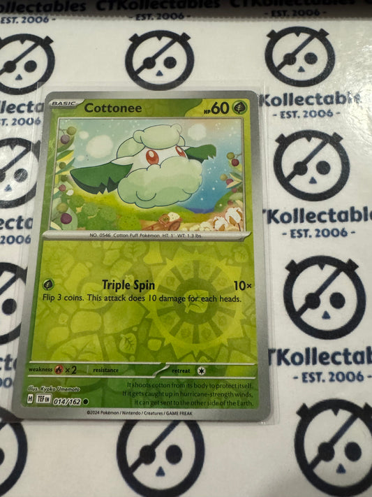Cottonee Reverse Holo Scarlet & Violet Temporal Forces # 014/162 Pokemon