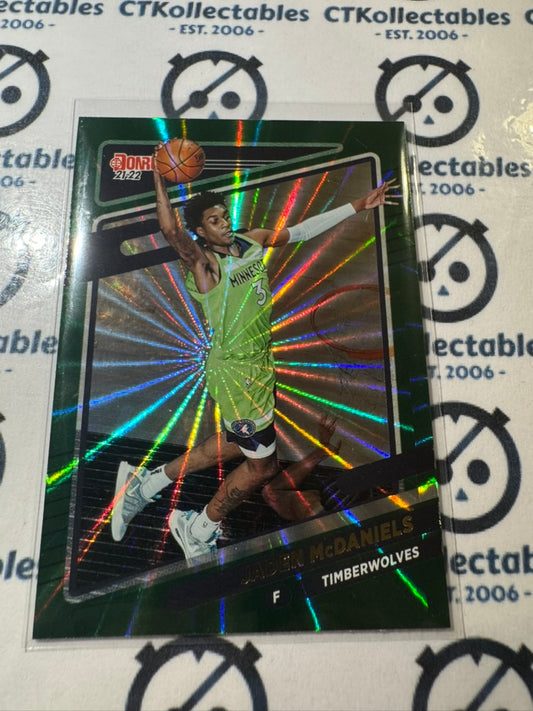2021-22 NBA Donruss Jaden McDaniels Green Laser #78 Timberwolves