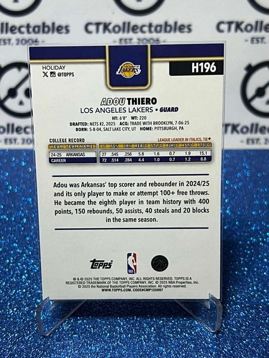2025-26 Topps Holiday NBA Glitter #H196 Adou Thiero Los Angeles Lakers RC