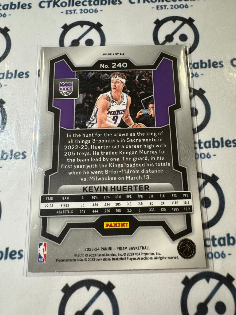 2023-24 NBA Panini Prizm Kevin Huerter Silver Prizm #240 Kings