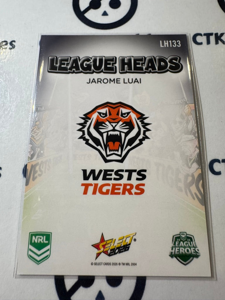 2026 Select NRL League Heroes League Heads #LH133 Jarome Luai Tigers