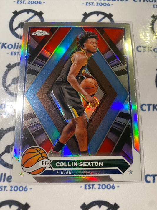 2023/24 Topps NBA Chrome Collin Sexton Silver Refractor #90 Jazz