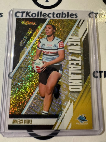 2024 TLA NRL Traders World In League - Gold Anessa Biddle #025/100 Sharks