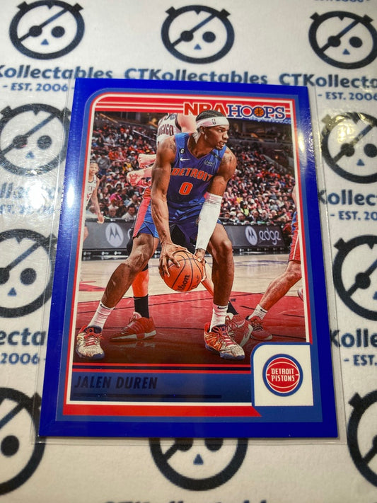 2023-24 Panini NBA HOOPS Jalen Duren Blue Parallel #92 Pistons