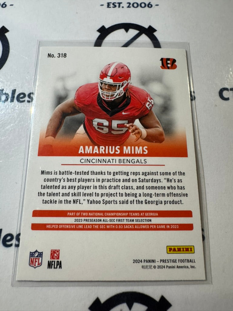 2024 NFL Prestige Dots Xtra Points Rookie Card #318 Amarius Mims Bengals