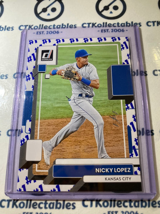 2022 Panini Donruss Baseball Nicky Lopez Number One Emoji 1/1 #91 Kansa city