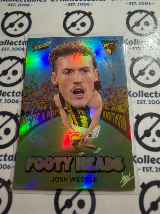 2026 Select AFL Footy Stars Footy Heads FH60 Josh Weddle Hawks