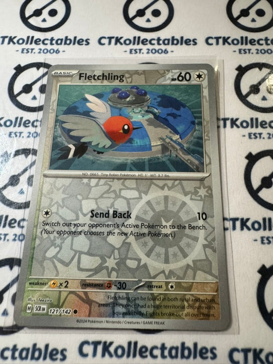 Fletchling Reverse Holo #121/142 Stellar Crown Scarlet & Violet Pokemon