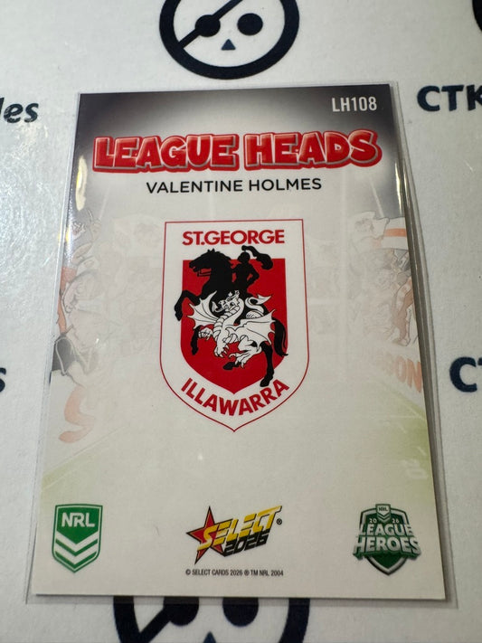 2026 Select NRL League Heroes League Heads #LH108 Valentine Holmes Dragons