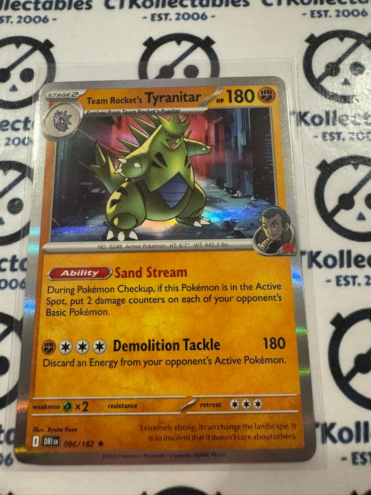 Team Rocket's Tyranitar Holo Rare #096/182  Scarlet & Violet Destined Rivals
