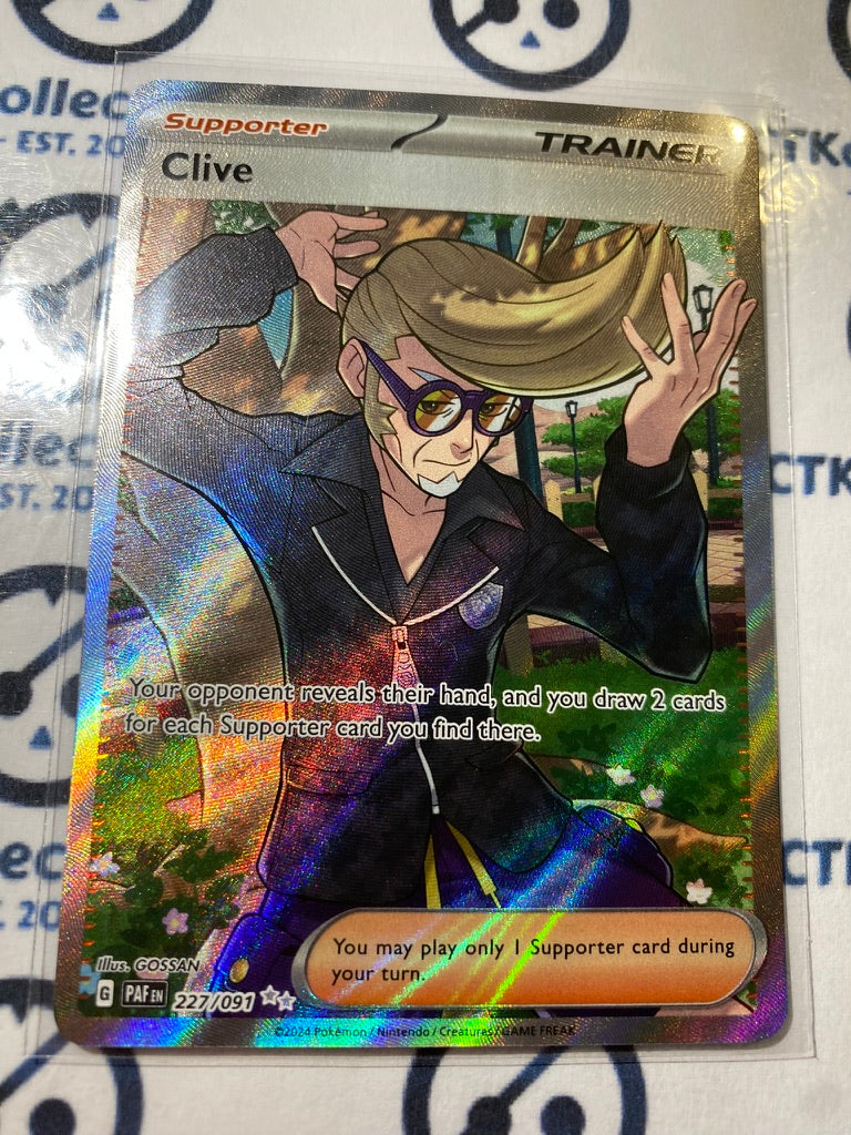 Clive Trainer Full Art #227/091 2024 Paldean Fates Pokemon Card