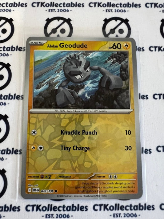 Alolan Geodude Reverse Holo #044/159 Journey Together Pokemon Card TCG