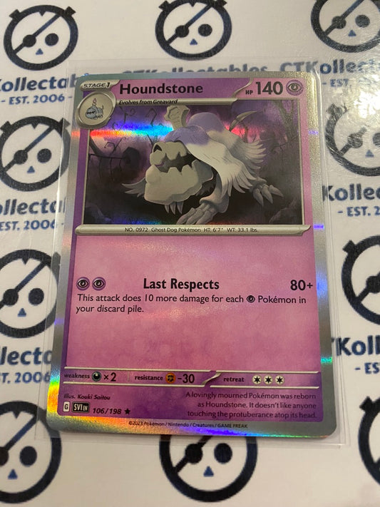 Houndstone Holo Rare #106/198 2023 Scarlet & Violet Pokémon TCG