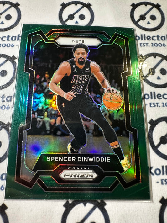 2023-24 NBA Panini PRIZM Spencer Dinwiddie Green Prizm #84 Nets