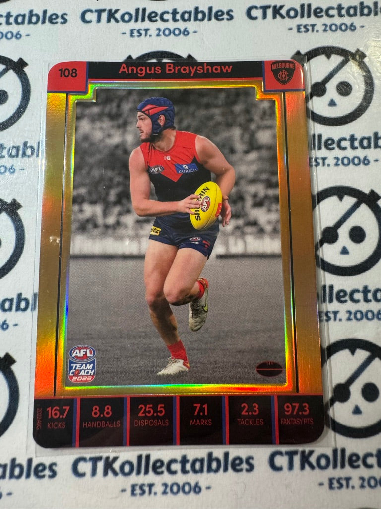 2023 AFL Teamcoach Angus Brayshaw Gold card #108 Demons