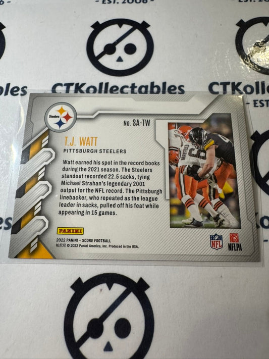 2022 NFL Panini Score Sack Attack #SA-TW T.J Watt Steelers