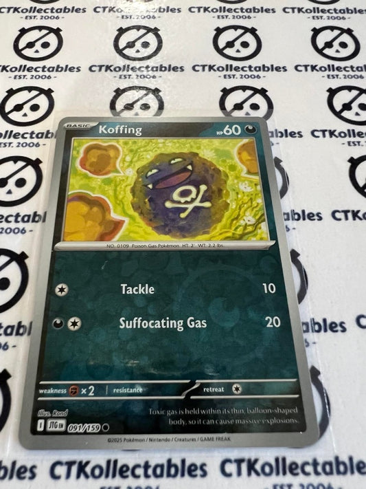 Koffing Reverse Holo #091/159 Journey Together Pokemon Card TCG