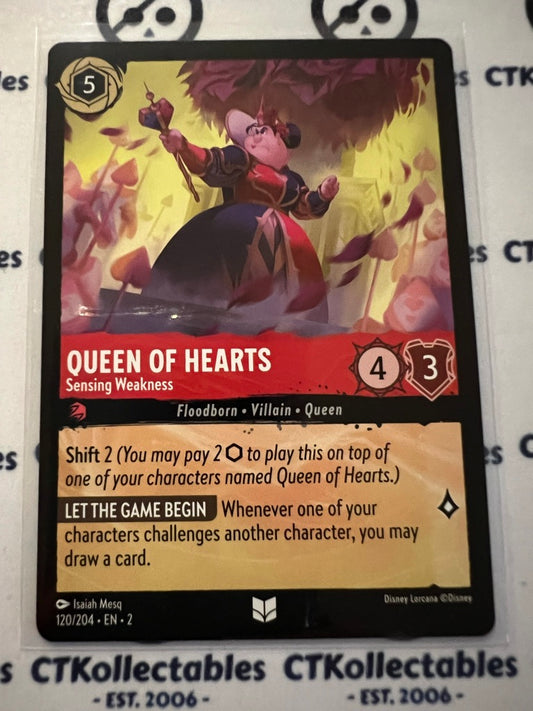 2024 Disney Lorcana Floodborn Non-Foil #120 Queen of Hearts, Sensing Weakness –