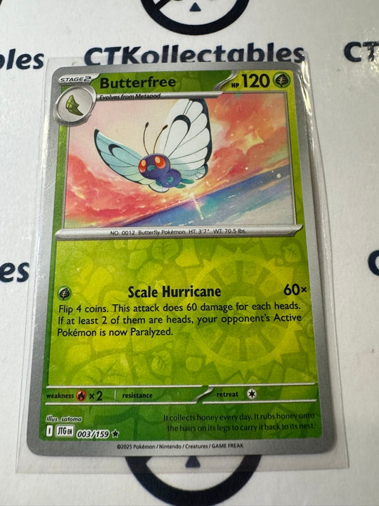 Butterfree Reverse Holo #003/159 Journey Together Pokemon Card TCG