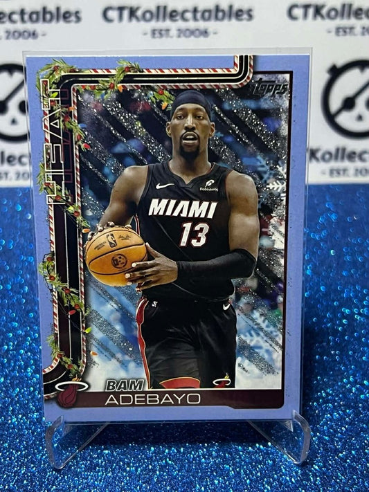 2025-26 Topps Holiday NBA Light Blue Glitter #H60 Bam Adebayo Miami Heat
