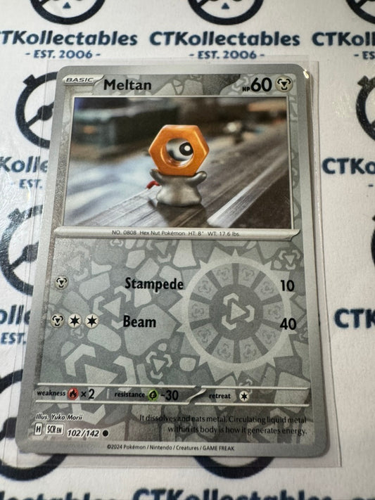 Meltan Reverse Holo #102/142 Stellar Crown Scarlet & Violet Pokemon