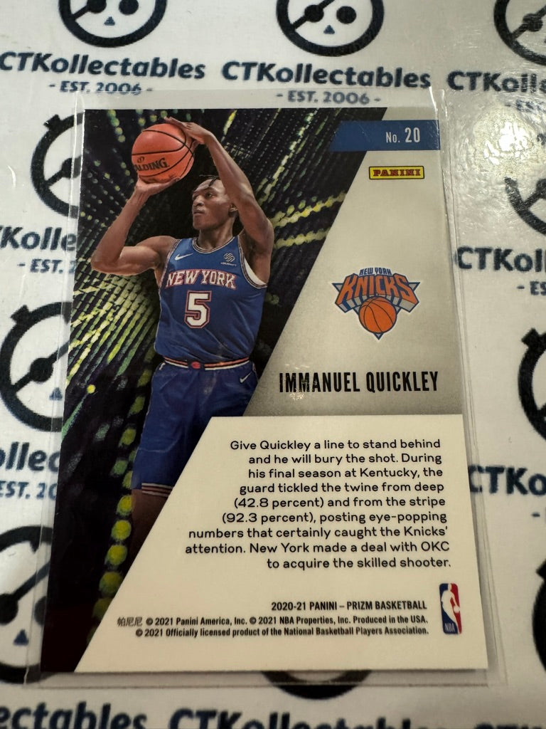 2020-21 NBA Panini Prizm Immanuel Quickley Instant Impact #20 Knicks