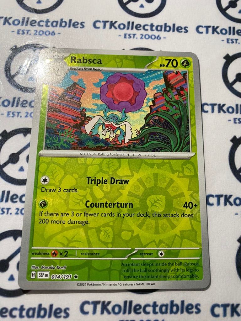 Rabsca Reverse Holo #014/191 Surging Sparks Pokémon TCG 2024